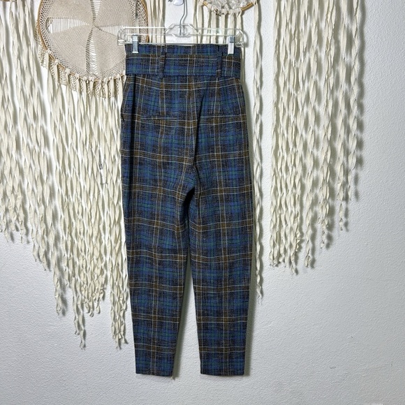 Veronica Beard Clerrence Plaid Tweed High Waist Cropped Paperbag Trouser size 6 - Picture 8 of 13